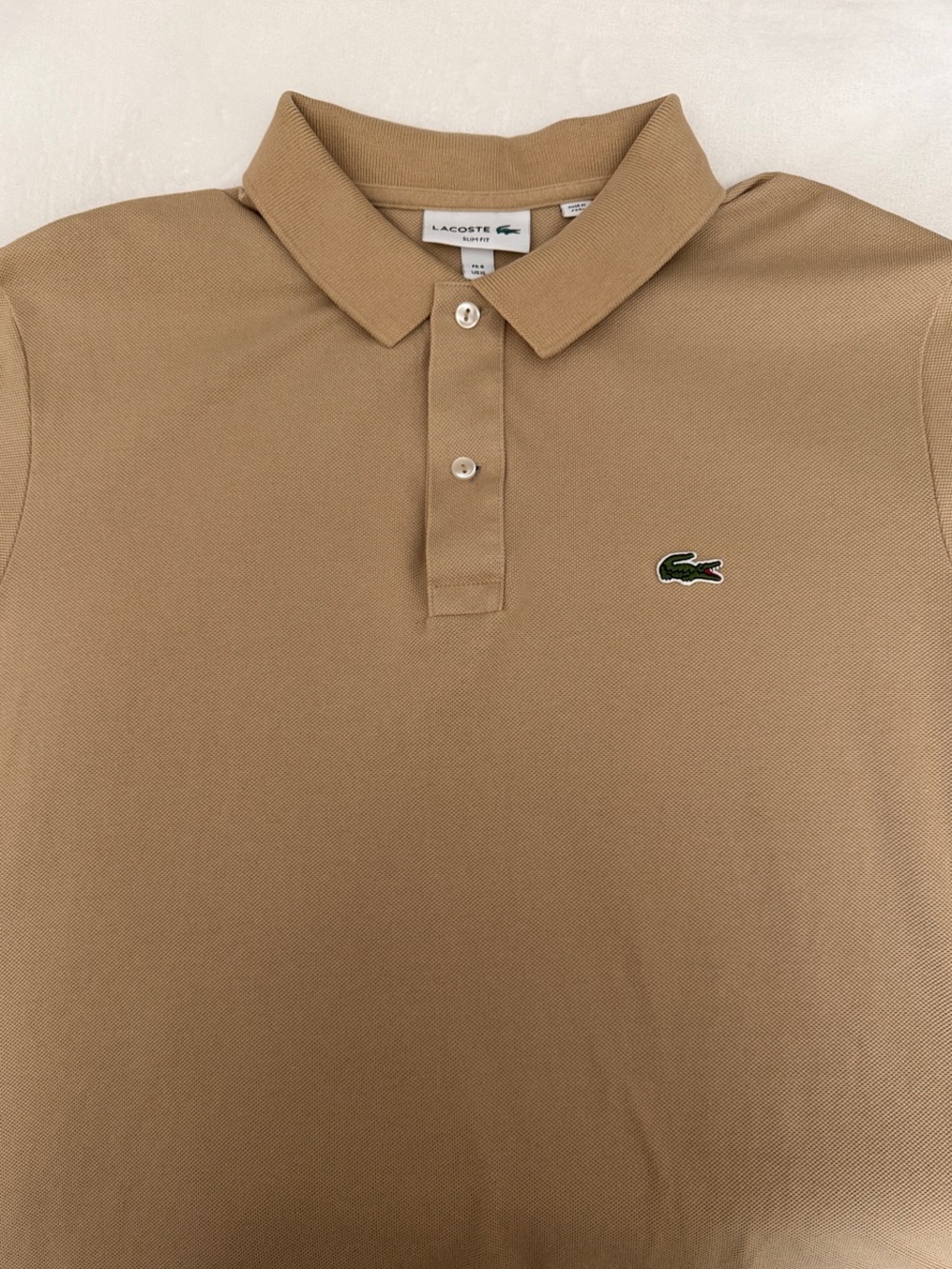 Lacoste Men’s Polo Shirt in Camel Brown (Slim Fit)
